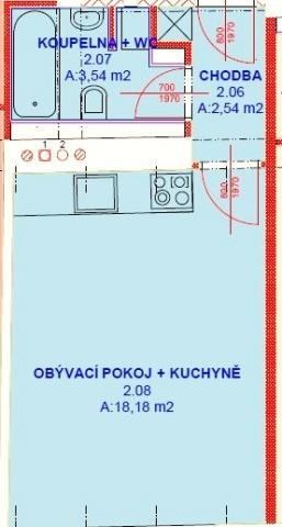 Pronájem bytu 1+kk, 24m², cihla, po rekonstrukci, Plzeň - Slovany, Východní předměstí